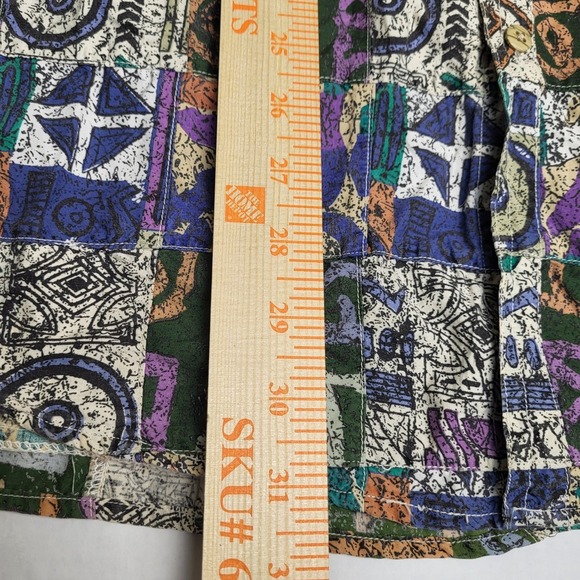 Vintage American Terrain Robert Peritz Abstract Print Button Up Shirt No Size - Picture 7 of 7
